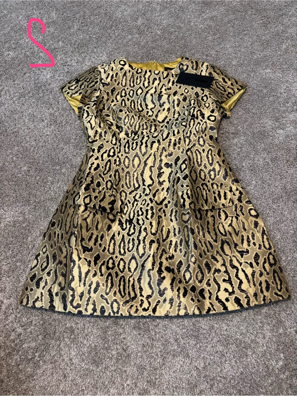 Gold Leopard-Print women's Dress